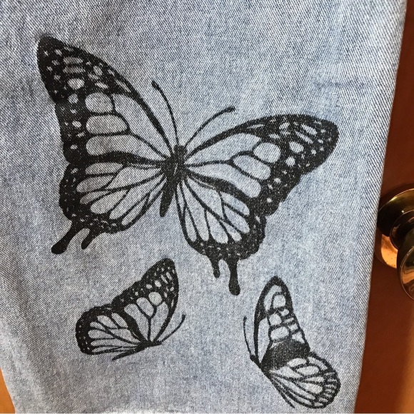 Butterfly 🦋 boho women’s jeans high rise wide leg size 12 - Picture 3 of 16